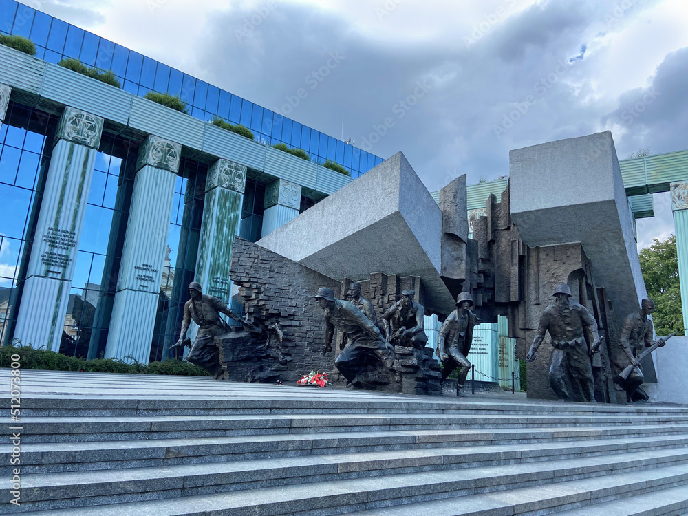 Warsaw Uprising Monument or Pomnik Powstania Warszawskiego statue in