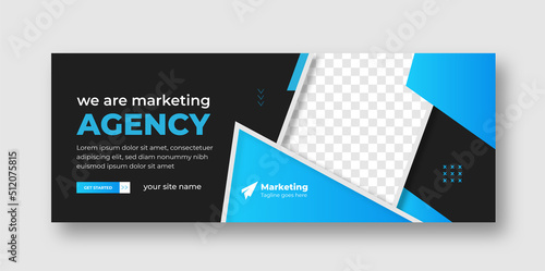 Digital marketing agency facebook cover and social media banner template vector