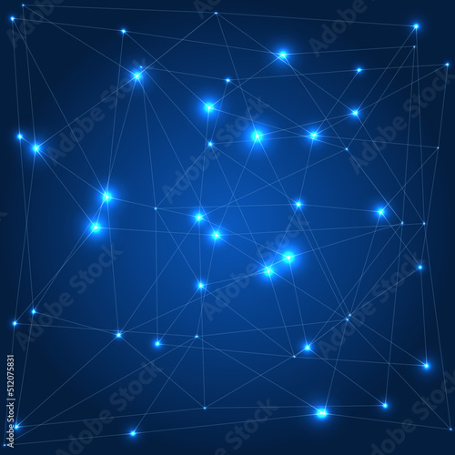 Vector image of the neural network concept. Abstract background. Network or connection. Network technology.