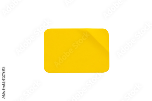 Free Download Yellow plastic sticker label isolated on white background - GFXLoad