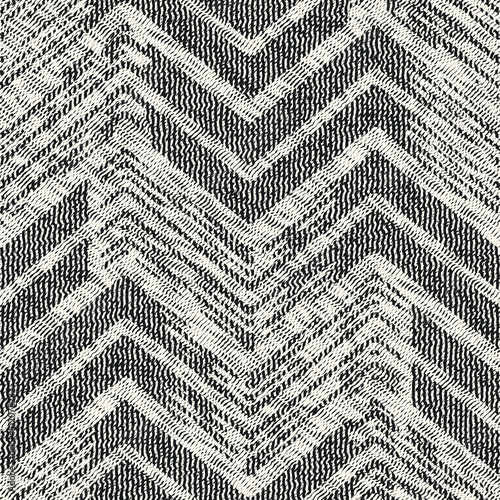 Monochrome Moiré Effect Textured Chevron Pattern