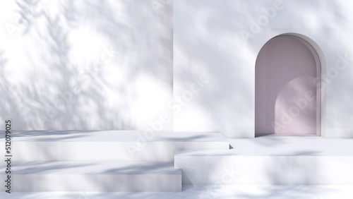 Background rendering with 3d podium and wall scene abstract background. 3D illustration  3D rendering