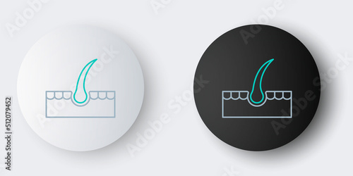 Line Human hair follicle icon isolated on grey background. Hair care treatment. Colorful outline concept. Vector
