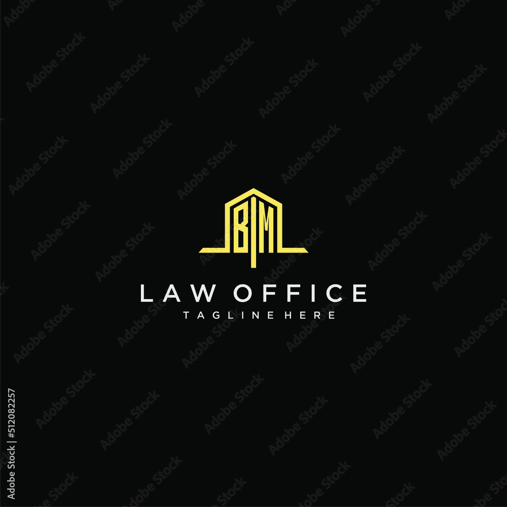 BM initial monogram logo for law office with home office design image ...