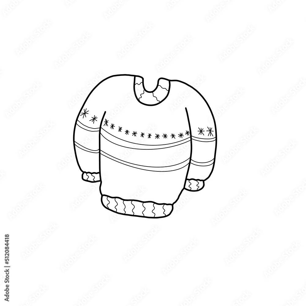 doodle sweater with patterns. clothes for winter doodle sweater with patterns. clothes for winter