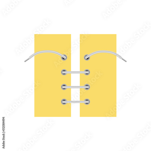 Shoelaces fastening element of sneakers realistic vector illustration isolated.