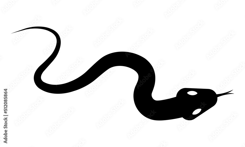 Snake icon vector on white background. Snake venomous black silhouette. Vector 10 EPS. Snake icon vector on white background. Snake venomous black silhouette. Vector 10 EPS.