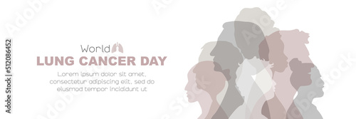 World Lung Cancer Day banner. Card with place for text.	