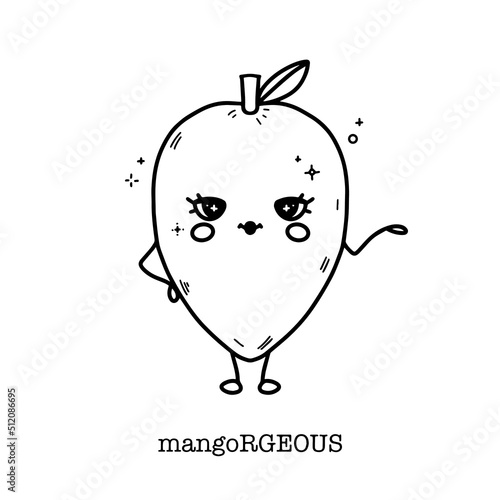 Digital illustration of funny fruit