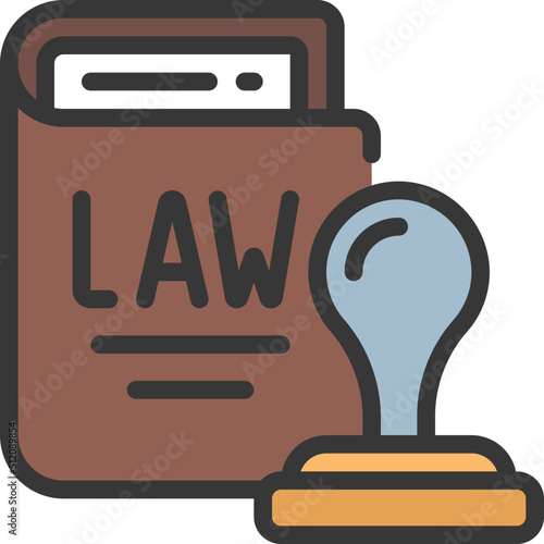 Stamp Law Book Icon