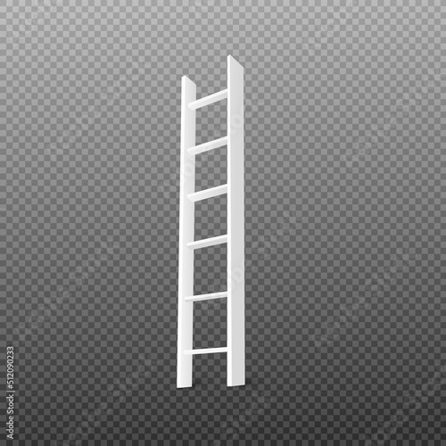 White ladder household side view flat style, vector illustration