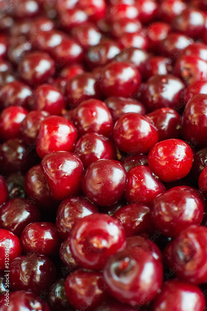 Ripe red cherry. Background for screensaver on the phone Ripe red cherry. Background for screensaver on the phone