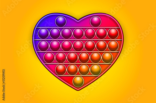 Rainbow Trendy Pop it fidget toy on a empty background. Vector..