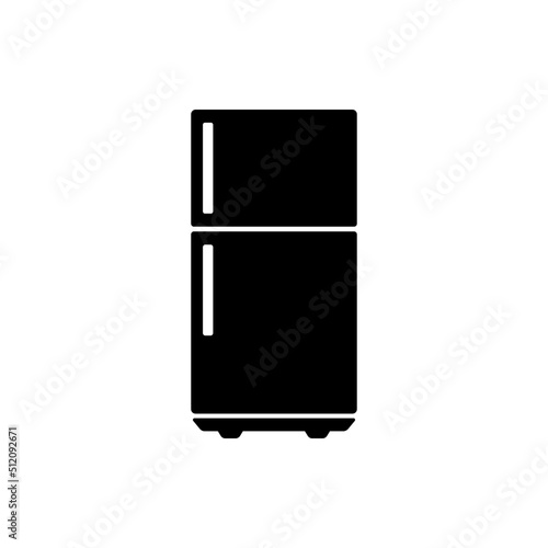 Refrigerator Icon Vector. The Best Refrigerator Silhouette Illustration. Refrigerator Isolated On White Background