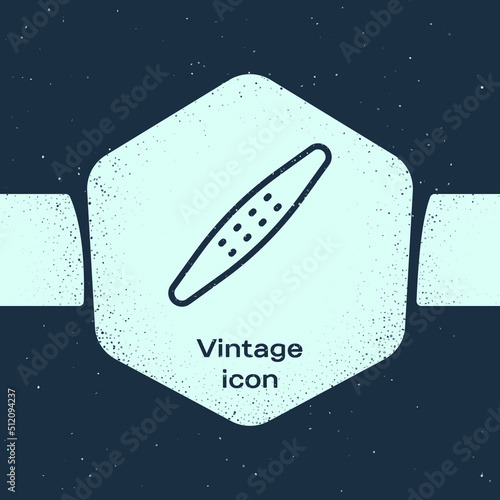 Grunge line Nail file pet icon isolated on blue background. Professional treatment at home grooming for pet. Monochrome vintage drawing. Vector