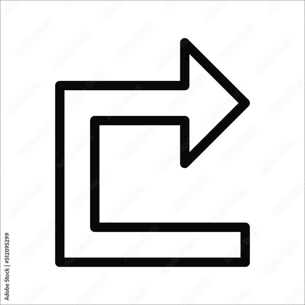 Forward icon. Arrow simple icon. social media icon. Vector illustration on white background Forward icon. Arrow simple icon. social media icon. Vector illustration on white background