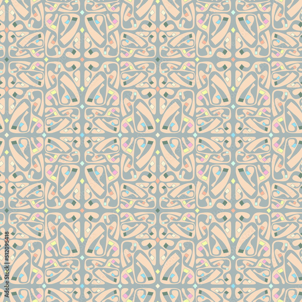 Seamless vector artwork with ornamental abstract pattern Seamless vector artwork with ornamental abstract pattern