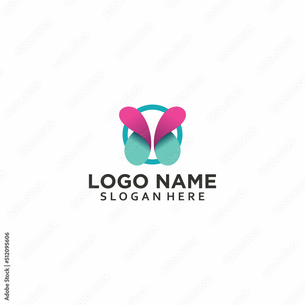 buterfly nature pink gradien blue beauty logo buterfly nature pink gradien blue beauty logo