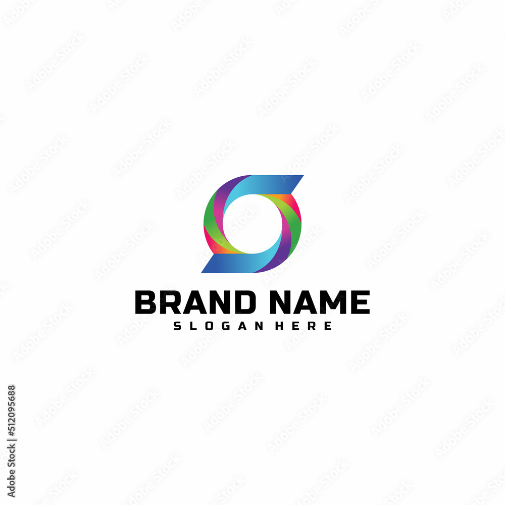 Abstract Initial Letter O Logo. Colorful Geometric Shapes Linked Letters isolated on Double Background. Usable for Business and Branding Logos. Flat Vector Logo Design Template Element.