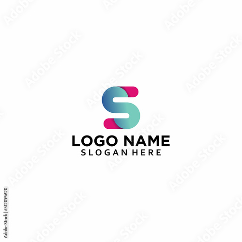 Free Download Abstract Initial Letter S Logo. Colorful Geometric Shapes Linked Letters isolated on Double Background. Usable for Business and Branding Logos. Flat Vector Logo Design Template Element. - GFXLoad