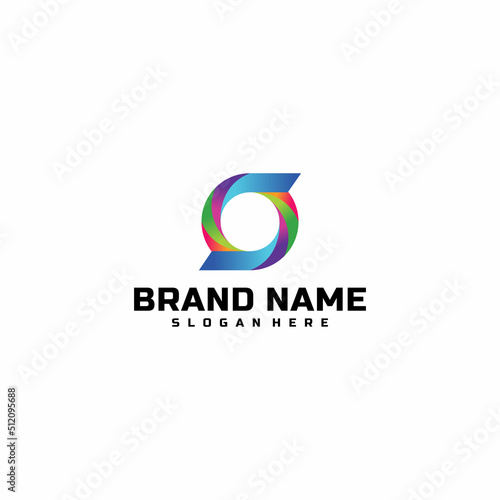 Abstract Initial Letter O Logo. Colorful Geometric Shapes Linked Letters isolated on Double Background. Usable for Business and Branding Logos. Flat Vector Logo Design Template Element.