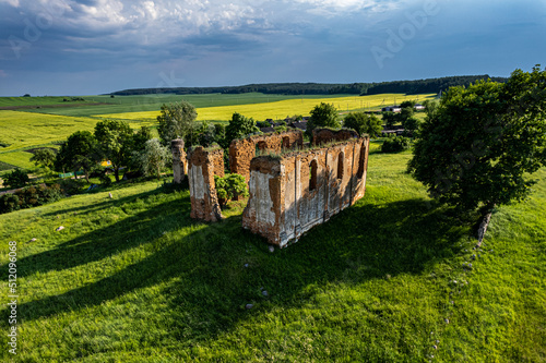 Ruins of the Church of the Intercession of the Most Holy Theotokos of the 18th century in the village of Ivashkovichi Belarus photo