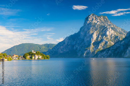 Mountains and an old castle in Germany. Vacation in the summertime. Reflectio...