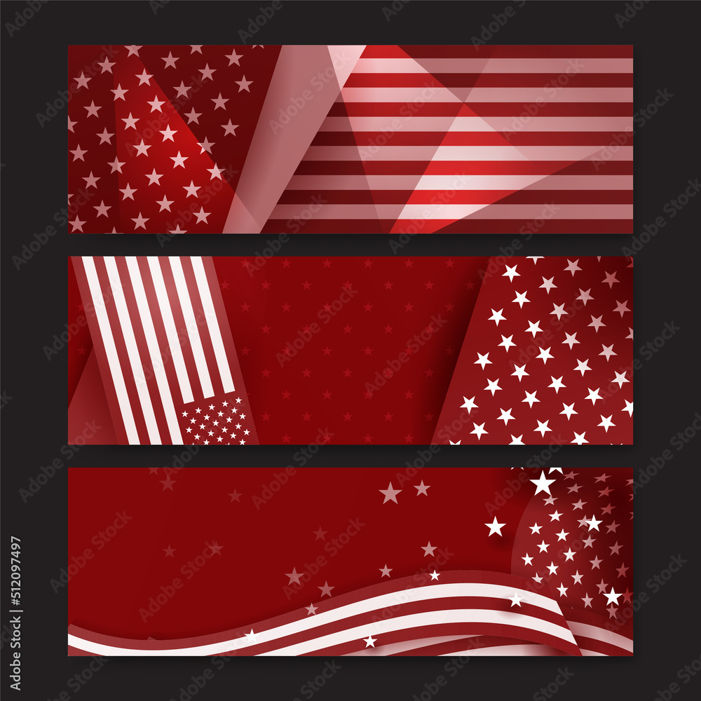 Happy 4th of July Independence day with USA red banner background. Universal America banner. Memorial day in the united states - remember and honor banner background vector illustration Happy 4th of July Independence day with USA red banner background. Universal America banner. Memorial day in the united states - remember and honor banner background vector illustration