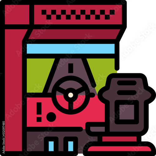racing simulator color outline icon