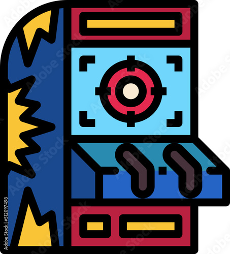 shooting simulator color outline icon