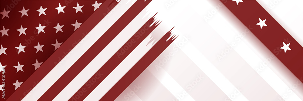 Happy 4th of July Independence day with USA red banner background. Universal America banner. Memorial day in the united states - remember and honor banner background vector illustration Happy 4th of July Independence day with USA red banner background. Universal America banner. Memorial day in the united states - remember and honor banner background vector illustration