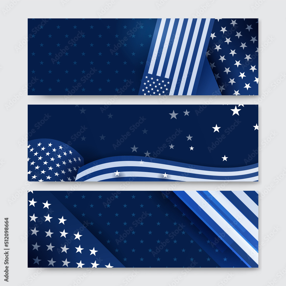 Happy 4th of July Independence day with USA blue banner background. Universal America banner. Memorial day in the united states - remember and honor banner background vector illustration Happy 4th of July Independence day with USA blue banner background. Universal America banner. Memorial day in the united states - remember and honor banner background vector illustration