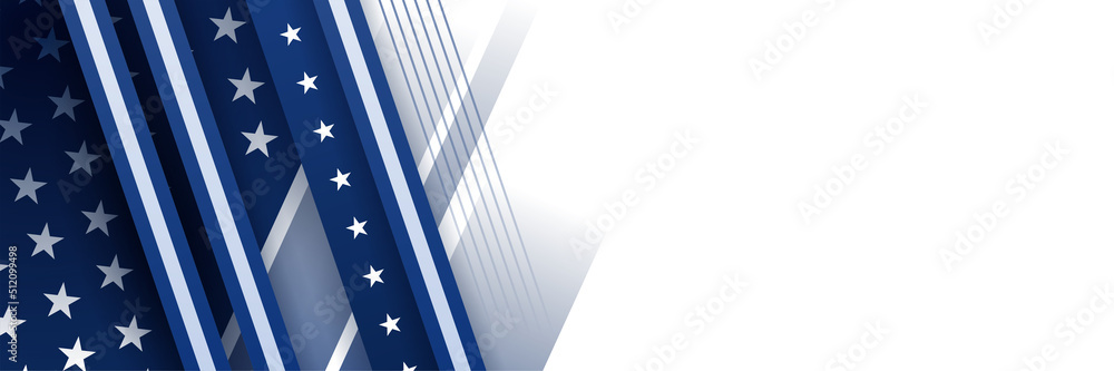 Happy 4th of July Independence day with USA blue banner background. Universal America banner. Memorial day in the united states - remember and honor banner background vector illustration
