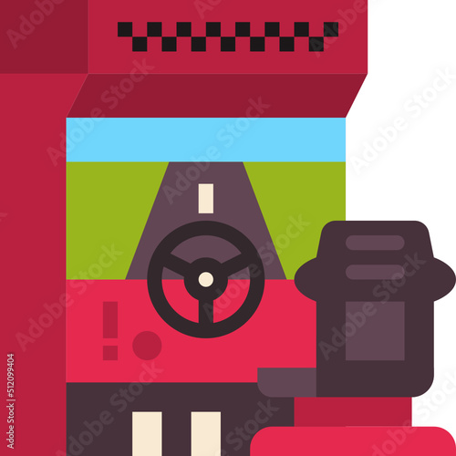 racing simulator flat icon