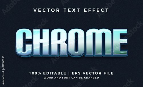 Chrome 3d logo style text effect template