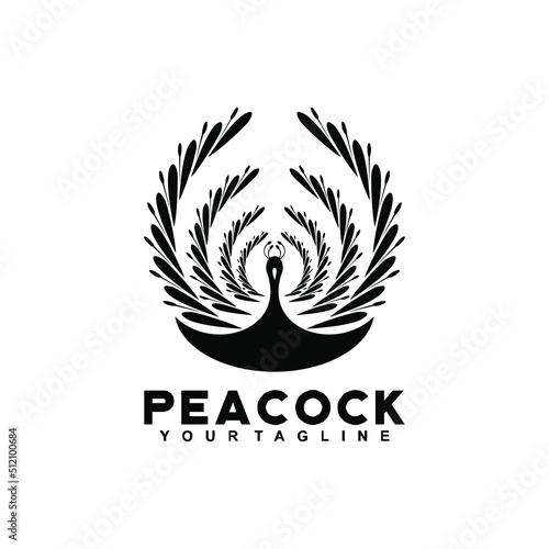 peacock luxury abstract logo design