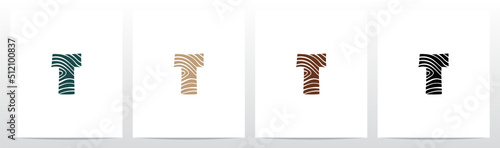 Tree Rings On Letter Logo Design T