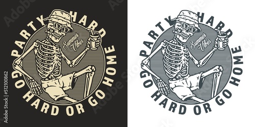 Hard party vintage monochrome flyer