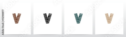 Tree Rings On Letter Logo Design V
