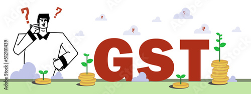 vector Illustration representing confusion about GST tax system. 
