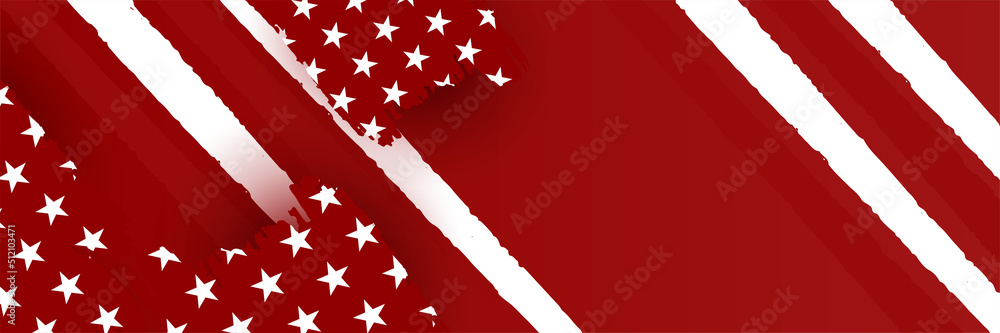 Fototapeta premium Happy 4th of July Independence day with USA red banner background. Universal America banner. Memorial day in the united states - remember and honor banner background vector illustration