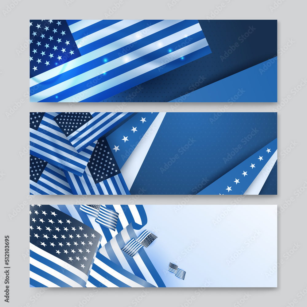 Happy 4th of July Independence day with USA blue banner background. Universal America banner. Memorial day in the united states - remember and honor banner background vector illustration Happy 4th of July Independence day with USA blue banner background. Universal America banner. Memorial day in the united states - remember and honor banner background vector illustration
