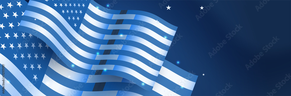 Happy 4th of July Independence day with USA blue banner background. Universal America banner. Memorial day in the united states - remember and honor banner background vector illustration Happy 4th of July Independence day with USA blue banner background. Universal America banner. Memorial day in the united states - remember and honor banner background vector illustration