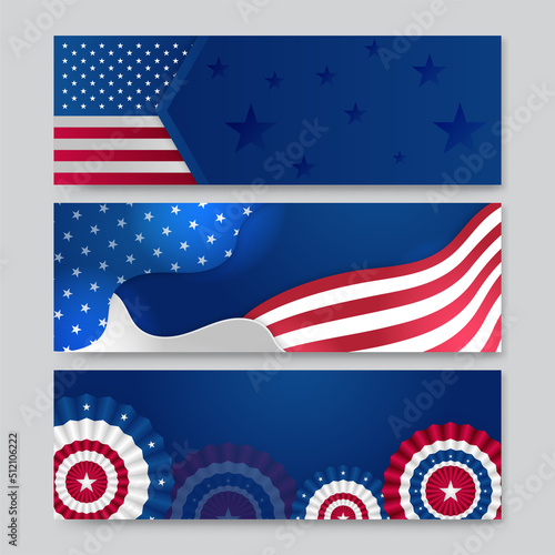 Wallpaper Mural 4th July Independence Day of United States America celebration banner background with American flag. Vector illustration. Designed for flyers, template, ads, posters, social media and decorations. Torontodigital.ca