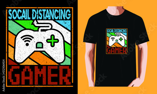 Social distancing gamer | Gaming T-shirt Design