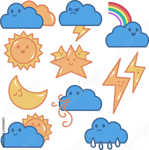 Weather Element Doodle Illustration