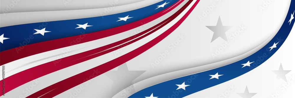 4th July Independence Day of United States America celebration banner background with American flag. Vector illustration. Designed for flyers, template, ads, posters, social media and decorations. 4th July Independence Day of United States America celebration banner background with American flag. Vector illustration. Designed for flyers, template, ads, posters, social media and decorations.