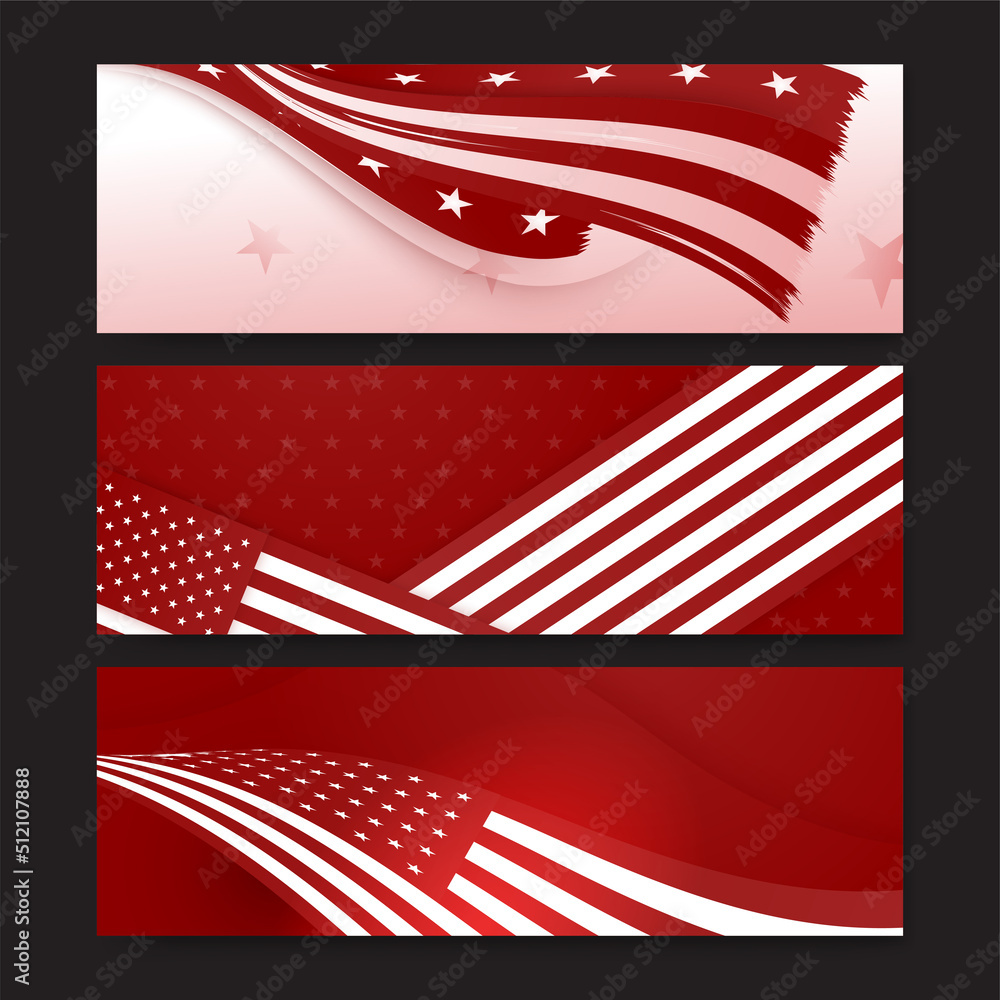 Happy 4th of July Independence day with USA red banner background. Universal America banner. Memorial day in the united states - remember and honor banner background vector illustration Happy 4th of July Independence day with USA red banner background. Universal America banner. Memorial day in the united states - remember and honor banner background vector illustration