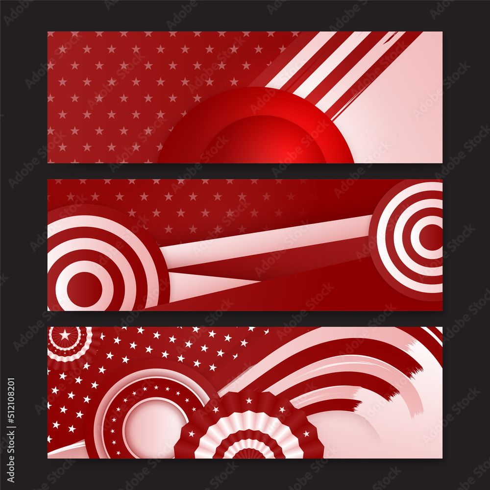 Happy 4th of July Independence day with USA red banner background. Universal America banner. Memorial day in the united states - remember and honor banner background vector illustration Happy 4th of July Independence day with USA red banner background. Universal America banner. Memorial day in the united states - remember and honor banner background vector illustration
