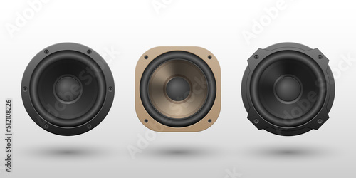 Audio speaker isolated on white background, vector illustration